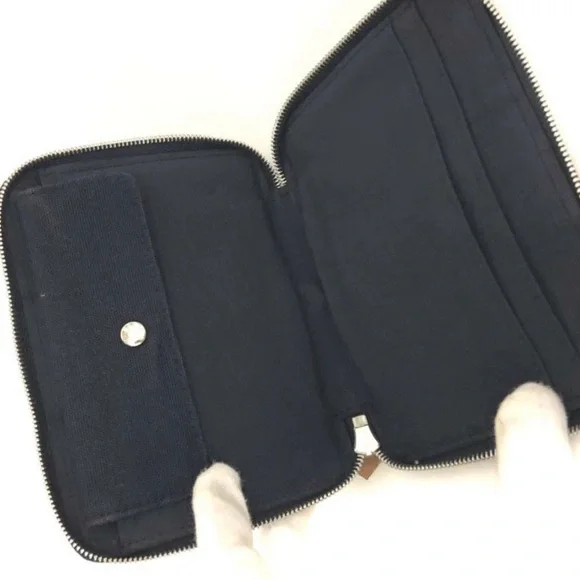 AUTH Hermès Wallet • Authentic Fourre Tout Purse PM in Navy Blue Canvas Denim